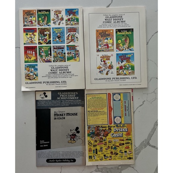 4 Walt Disney Comic Bundle 1977-88 Uncle Scrooge Donald Duck Gold Key Gladstone - Picture 2 of 2